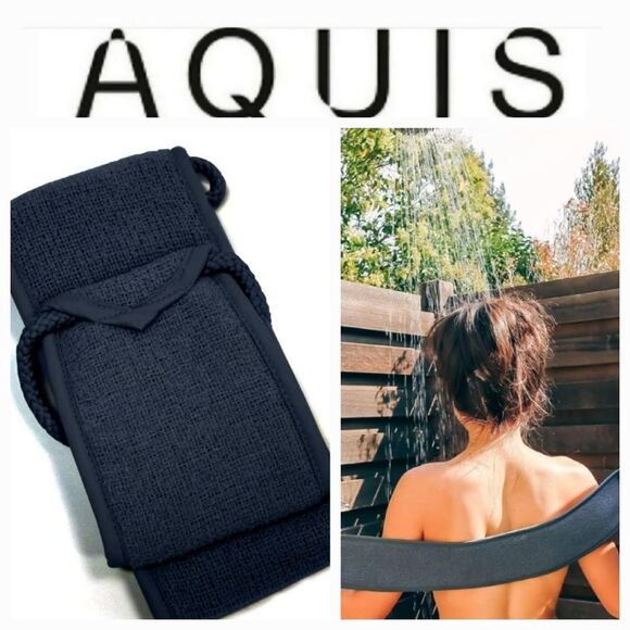 Aquis Double-Sided Exfoliating & Cleaning Back Scrubber- Black - Picture 1 of 10